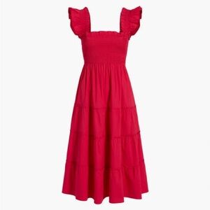 Hill House Ellie Nap Dress Raspberry Red Poplin XS